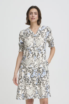Fransa FRARIANA DRESS 18, Femi Bouquet Gray Morning