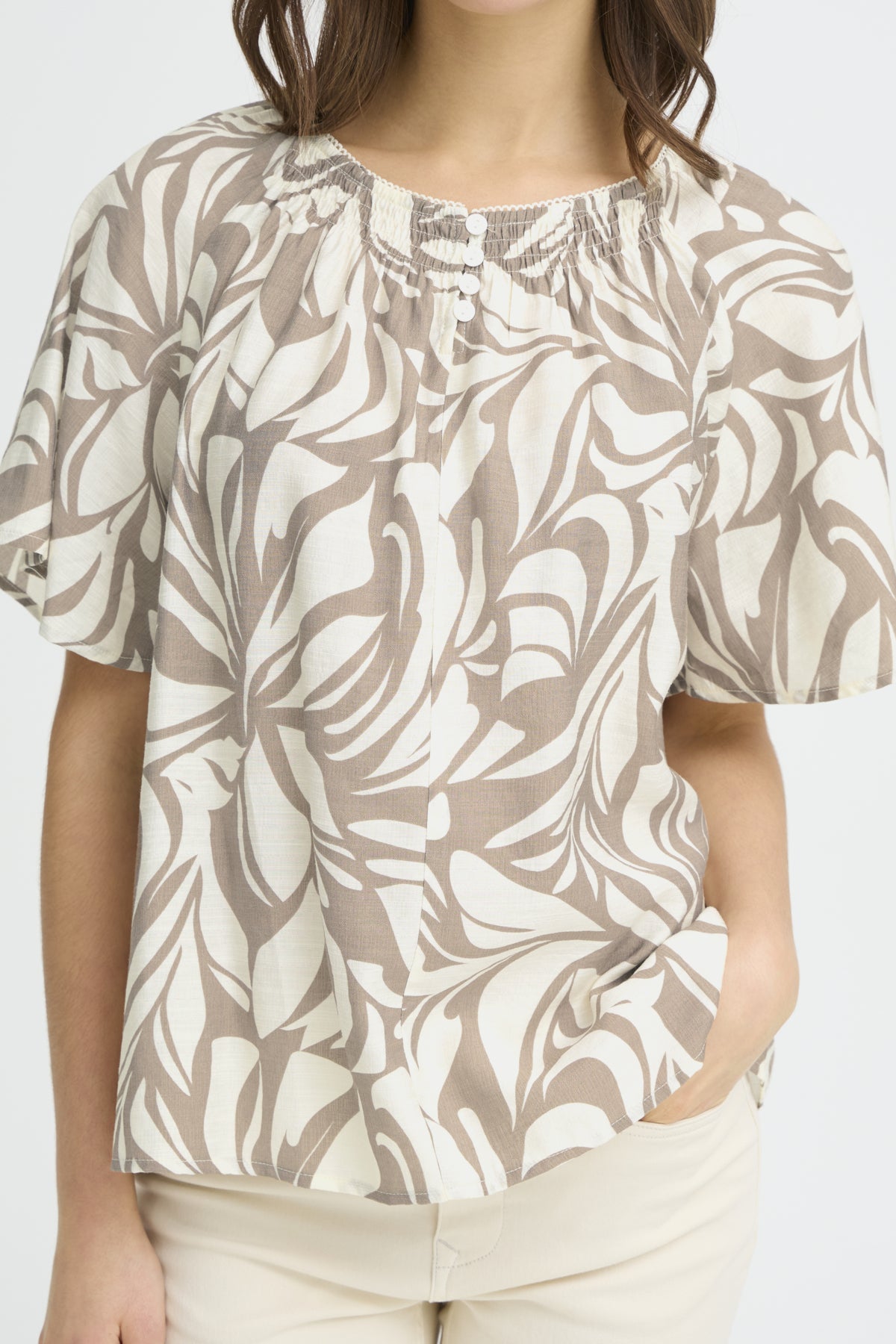 Fransa FRARIANA BLOUSE 16,  Floral Reverie M. Trail / Brown
