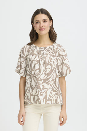 Fransa FRARIANA BLOUSE 16,  Floral Reverie M. Trail / Brown