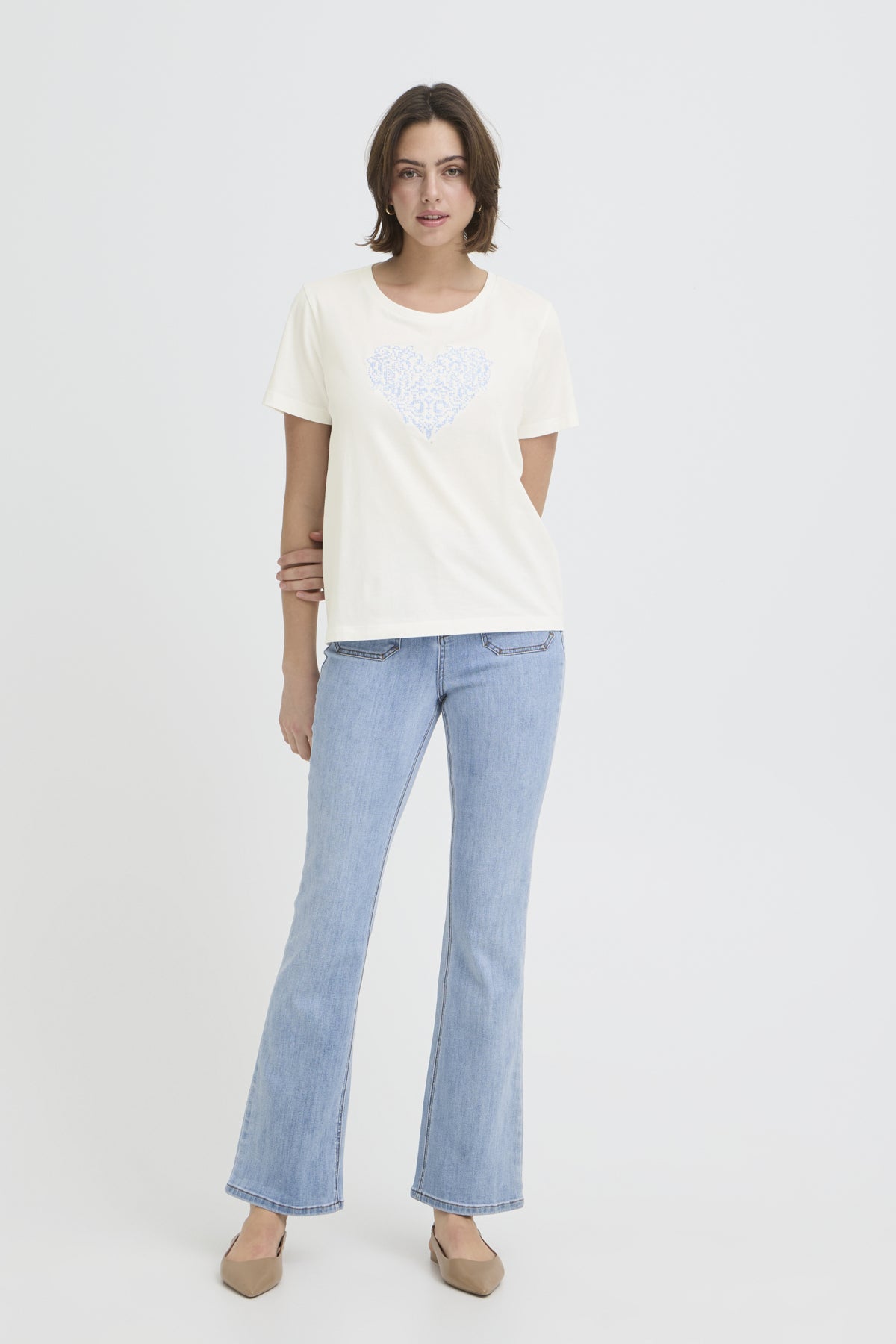 Fransa FRRIASA TEE 1,  Hydrangea Emb / White