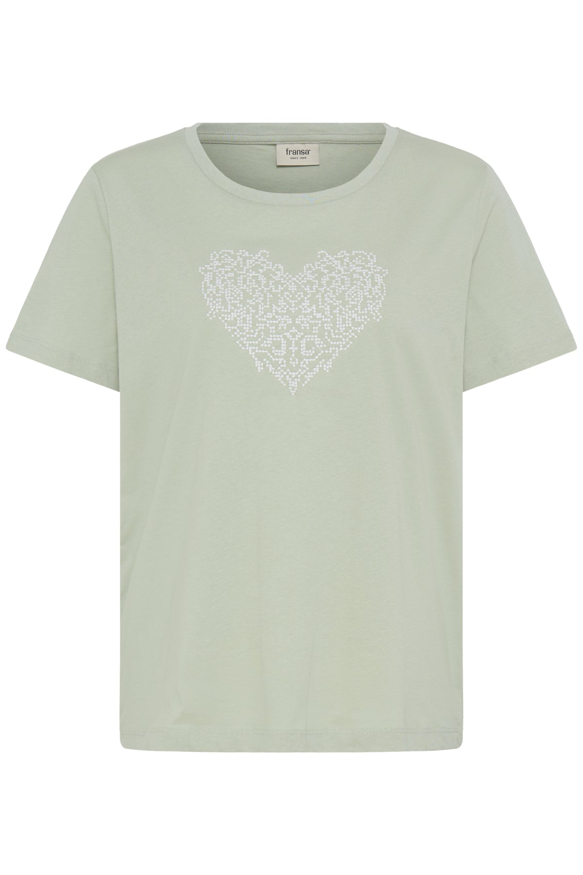 Fransa FRRIASA TEE 1,  CrèMe M. Emb / Green