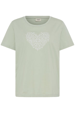 Fransa FRRIASA TEE 1,  CrèMe M. Emb / Green