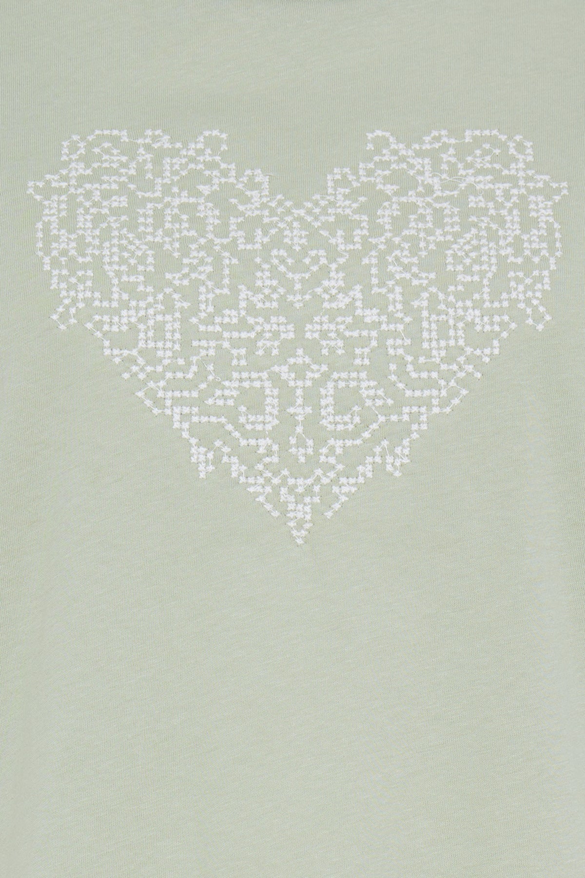 Fransa FRRIASA TEE 1,  CrèMe M. Emb / Green
