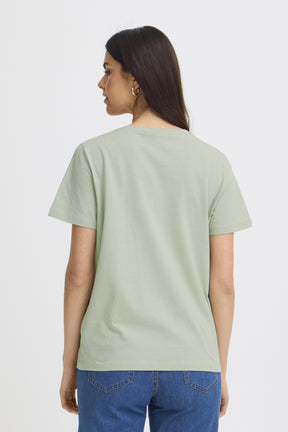 Fransa FRRIASA TEE 1,  CrèMe M. Emb / Green