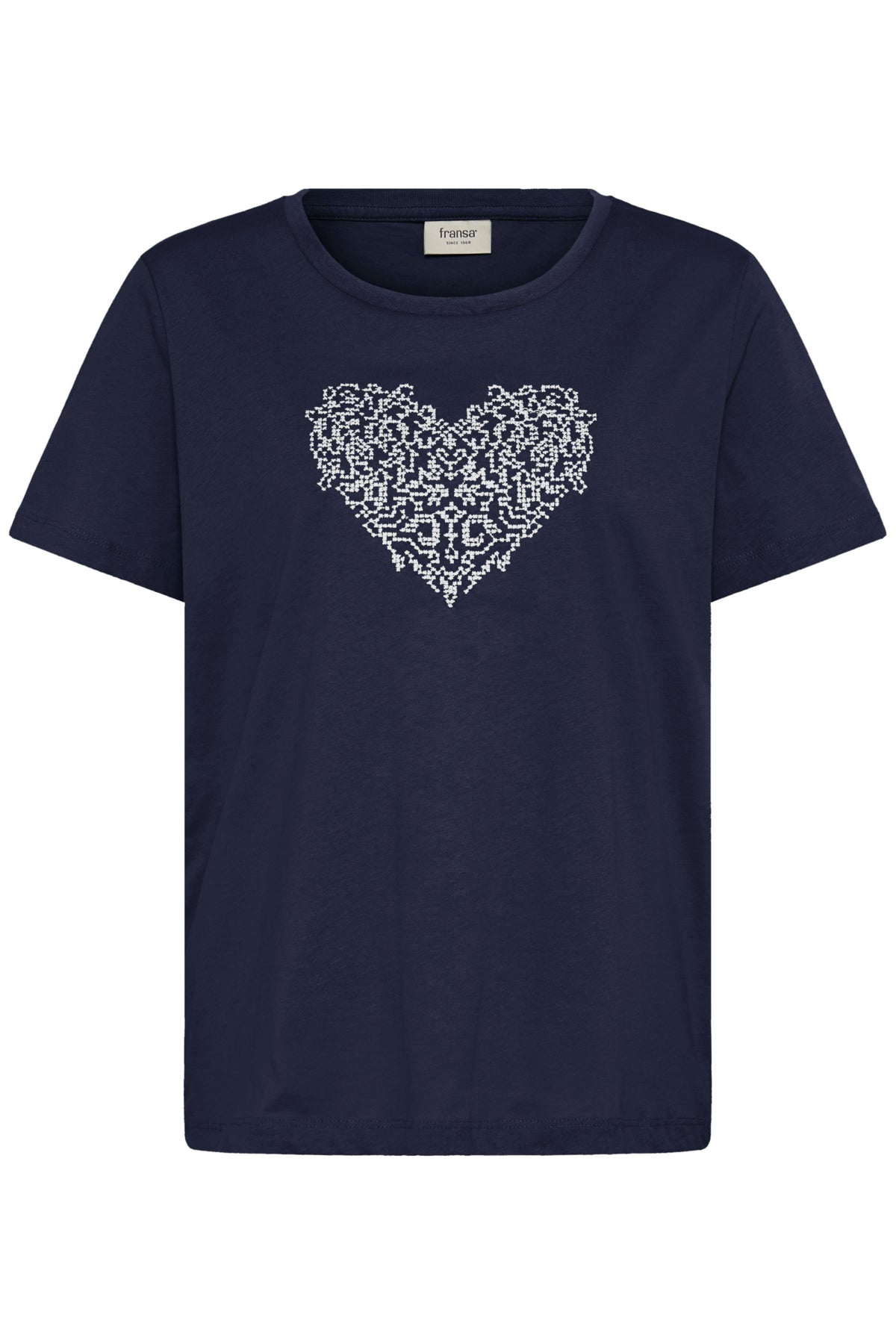 Fransa FRRIASA TEE 1,  NAVY W. WHITE