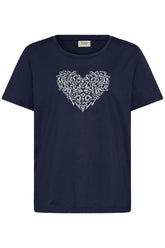 Fransa FRRIASA TEE 1,  NAVY W. WHITE