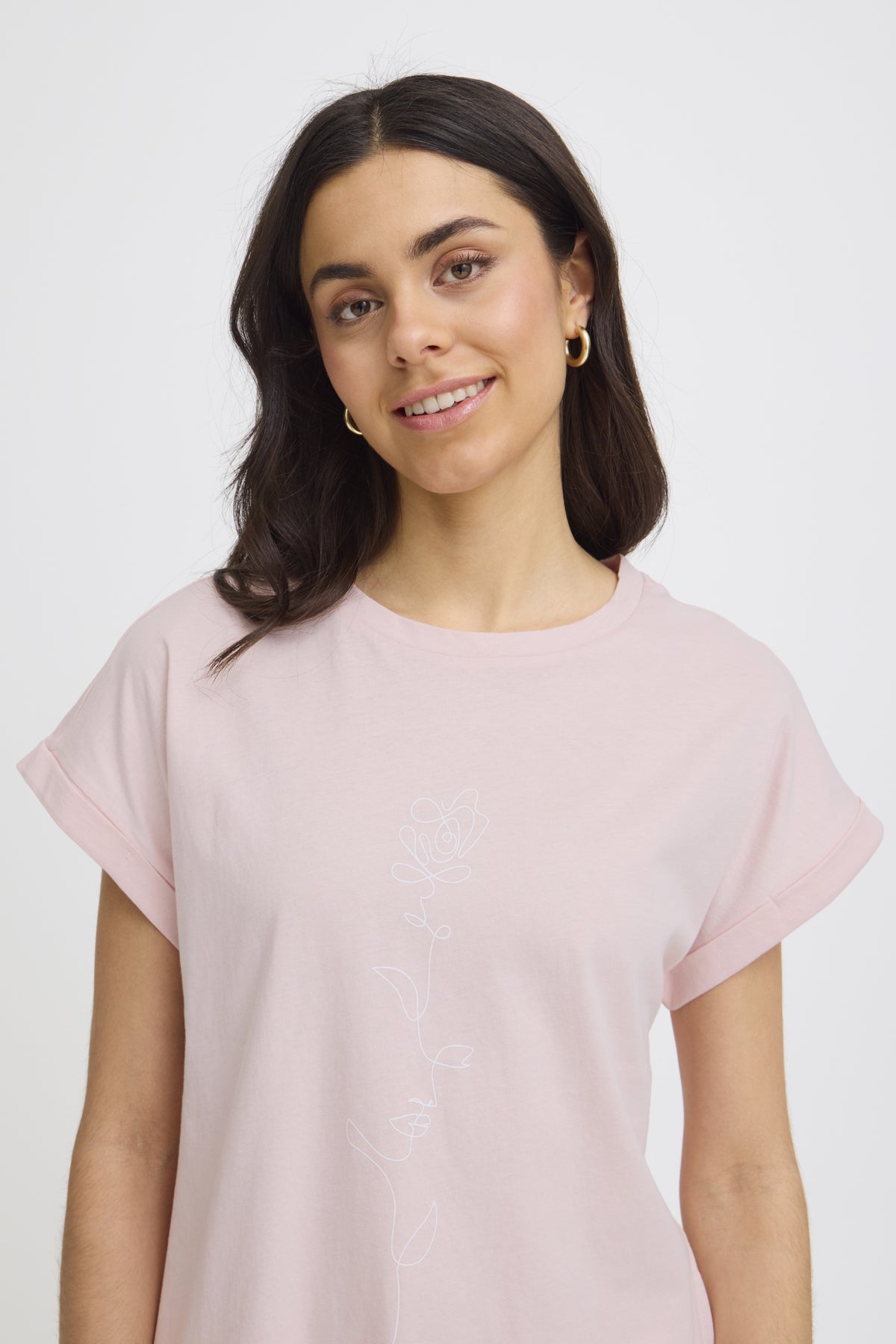 Fransa FRGALI TEE 1, Lotus Flowerline / Pink