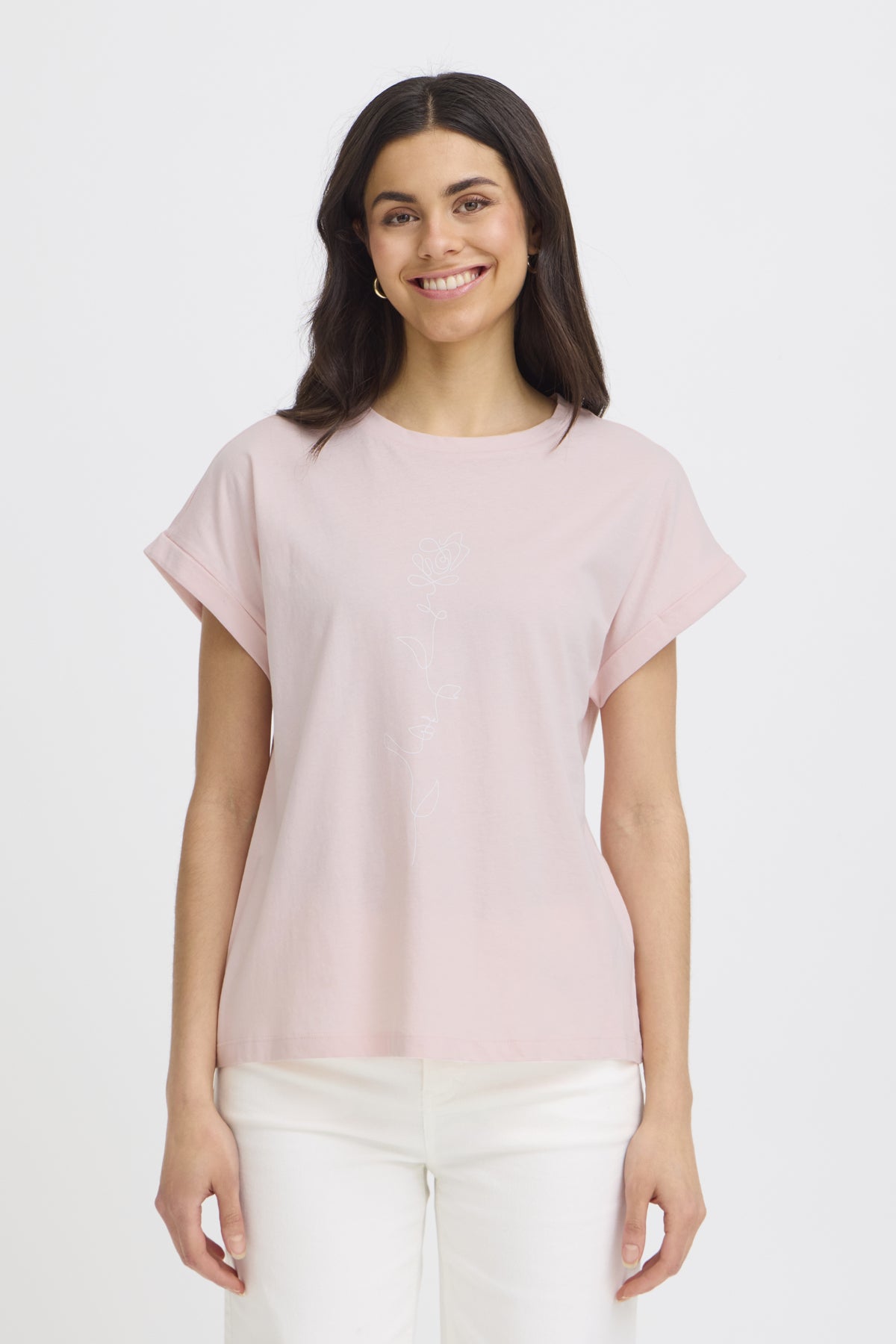 Fransa FRGALI TEE 1, Lotus Flowerline / Pink