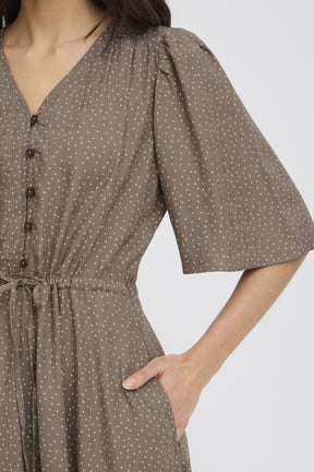 Fransa FRLAYA DRESS 1,  Dot Dots Mountain T. White Dot
