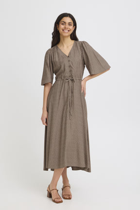 Fransa FRLAYA DRESS 1,  Dot Dots Mountain T. White Dot