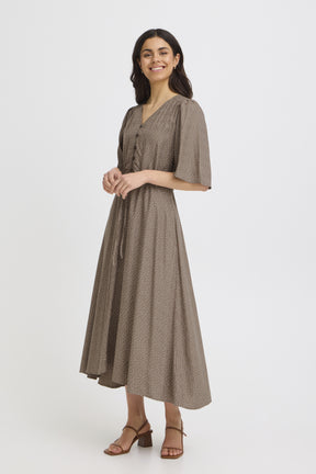 Fransa FRLAYA DRESS 1,  Dot Dots Mountain T. White Dot
