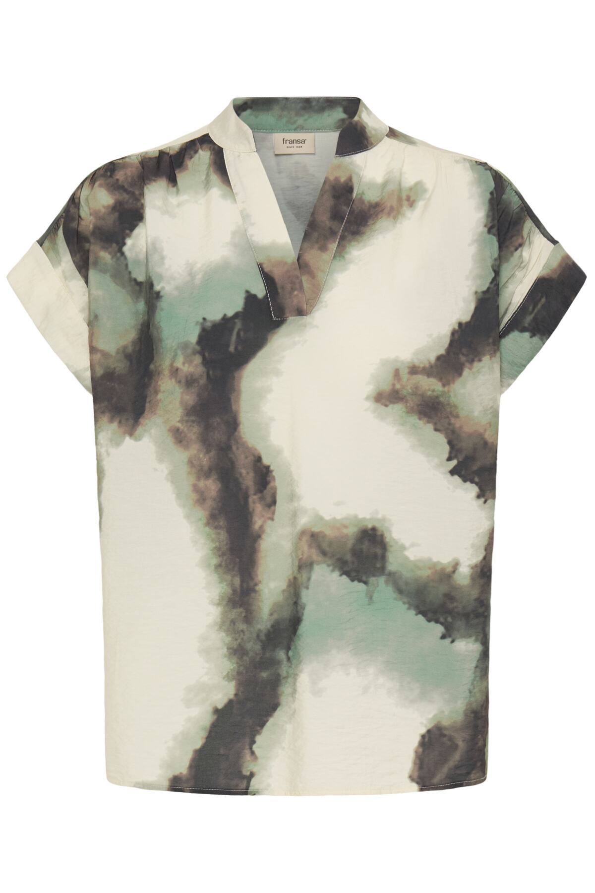 Fransa FRAYLA BLOUSE 1, MARBLE CREME D. MENTHE