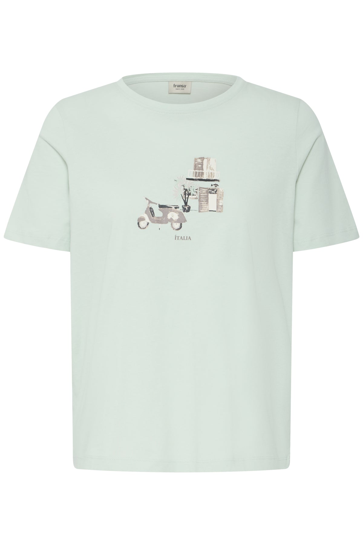 Fransa FRFINLEY TEE 1, VESPA SAVANNAH ON GREEN