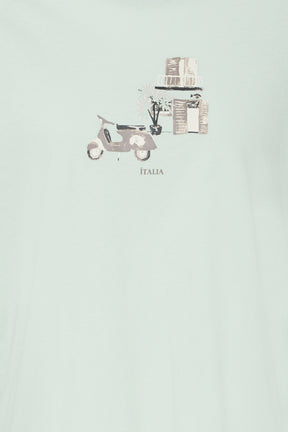 Fransa FRFINLEY TEE 1, VESPA SAVANNAH ON GREEN
