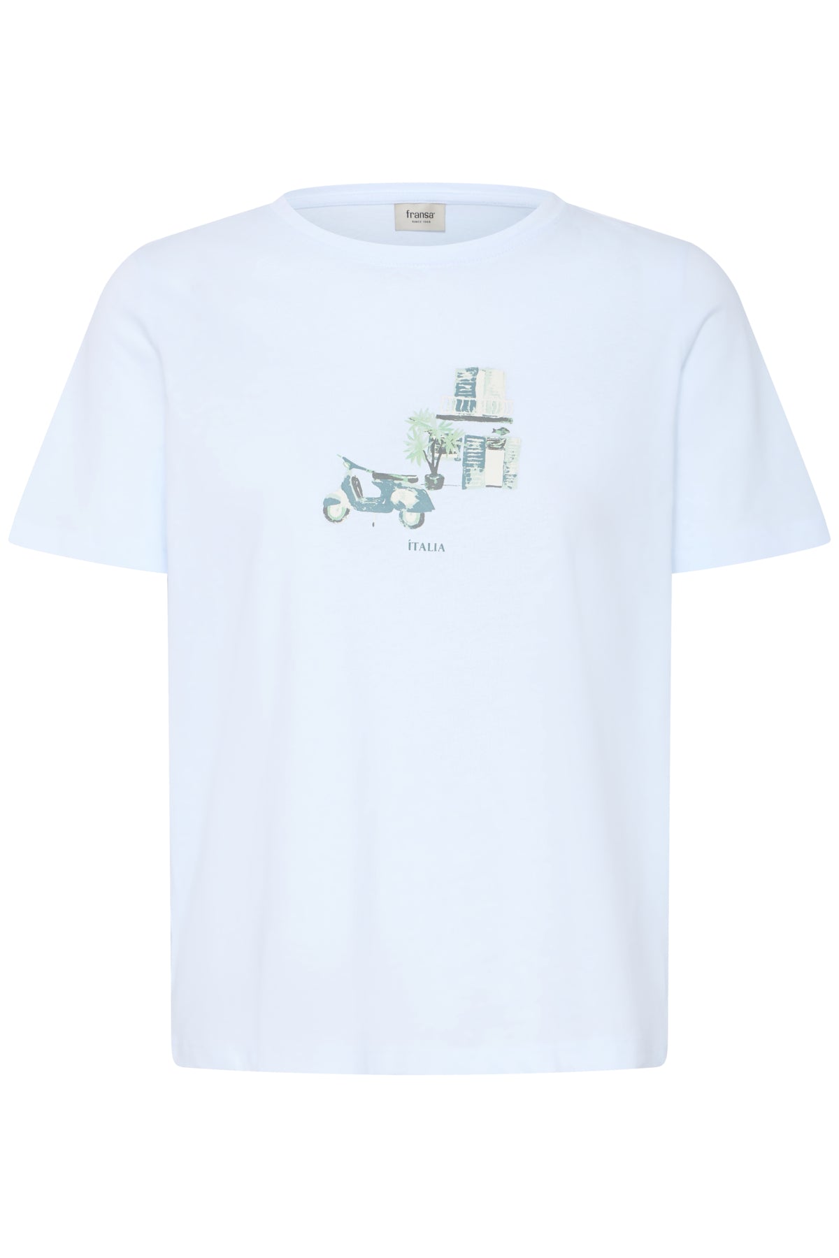 Fransa FRFINLEY TEE 1, GREEN LILY ON BLUE
