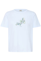 Fransa FRFINLEY TEE 1, GREEN LILY ON BLUE