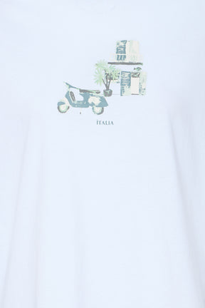 Fransa FRFINLEY TEE 1, GREEN LILY ON BLUE
