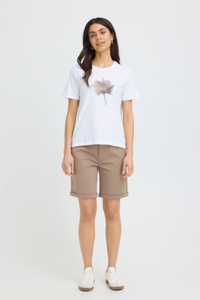 Fransa FRFRANCESCA TEE 1, SAVANNAH TANN FLOWER