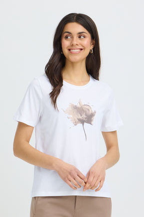 Fransa FRFRANCESCA TEE 1, SAVANNAH TANN FLOWER