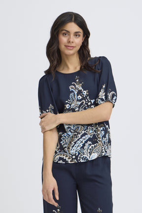 Fransa FRADARA BLOUSE 4, NAVY BLAZER W  PAISLEY