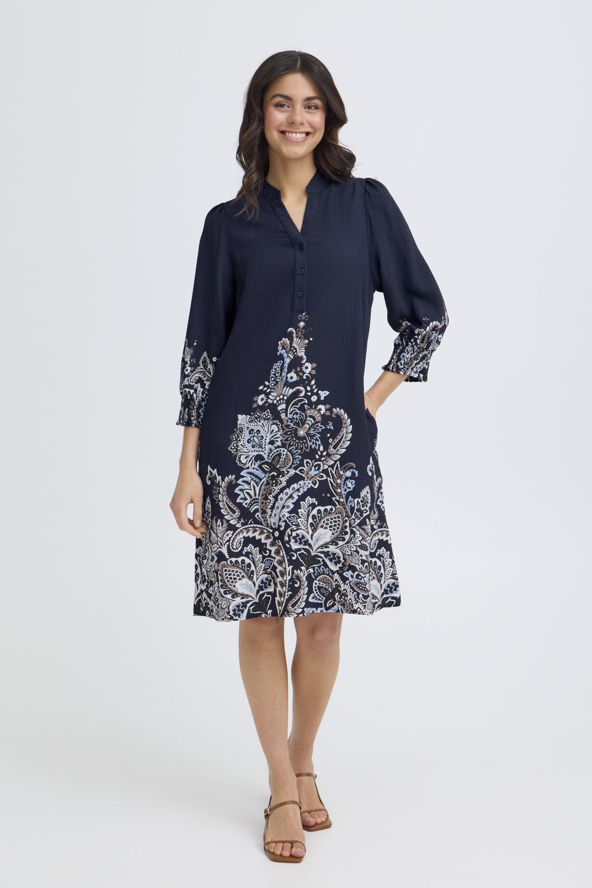 Fransa FRADARA DRESS 2, NAVY BLAZER W PAISLEY