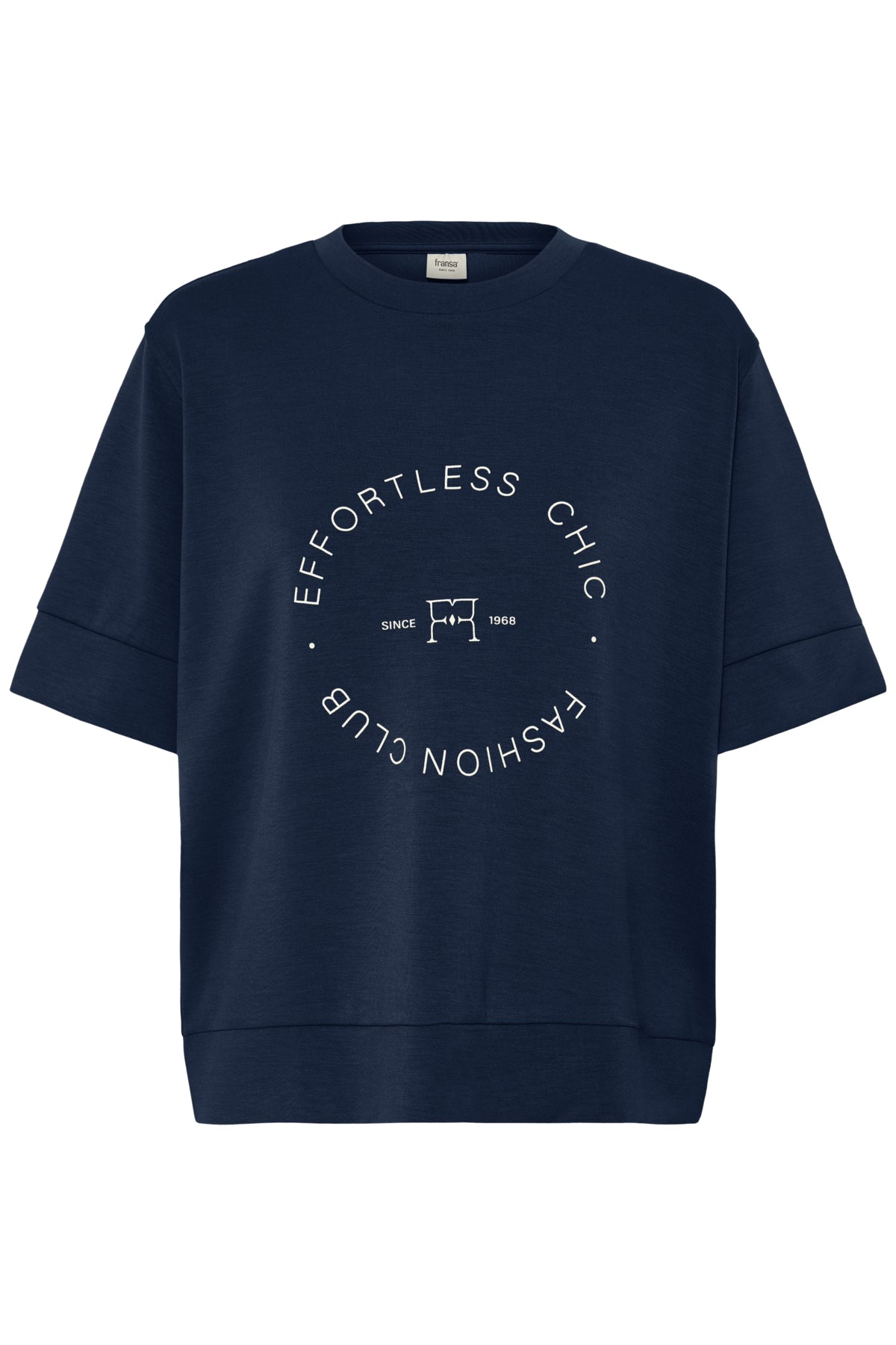 Fransa FRAURORA TEE 4,  NAVY TEXT