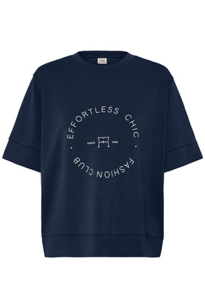 Fransa FRAURORA TEE 4,  NAVY TEXT