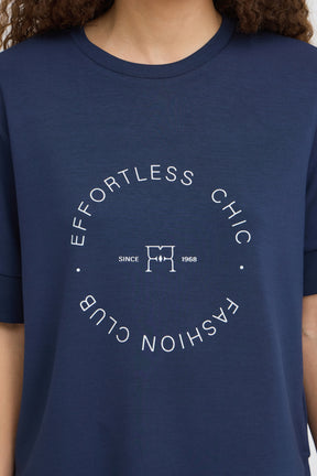 Fransa FRAURORA TEE 4,  NAVY TEXT