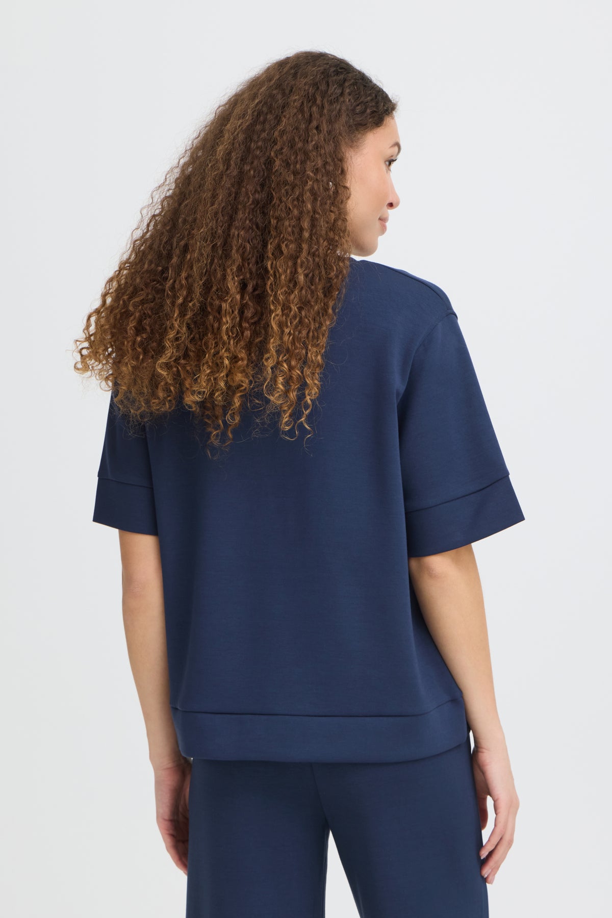 Fransa FRAURORA TEE 4,  NAVY TEXT