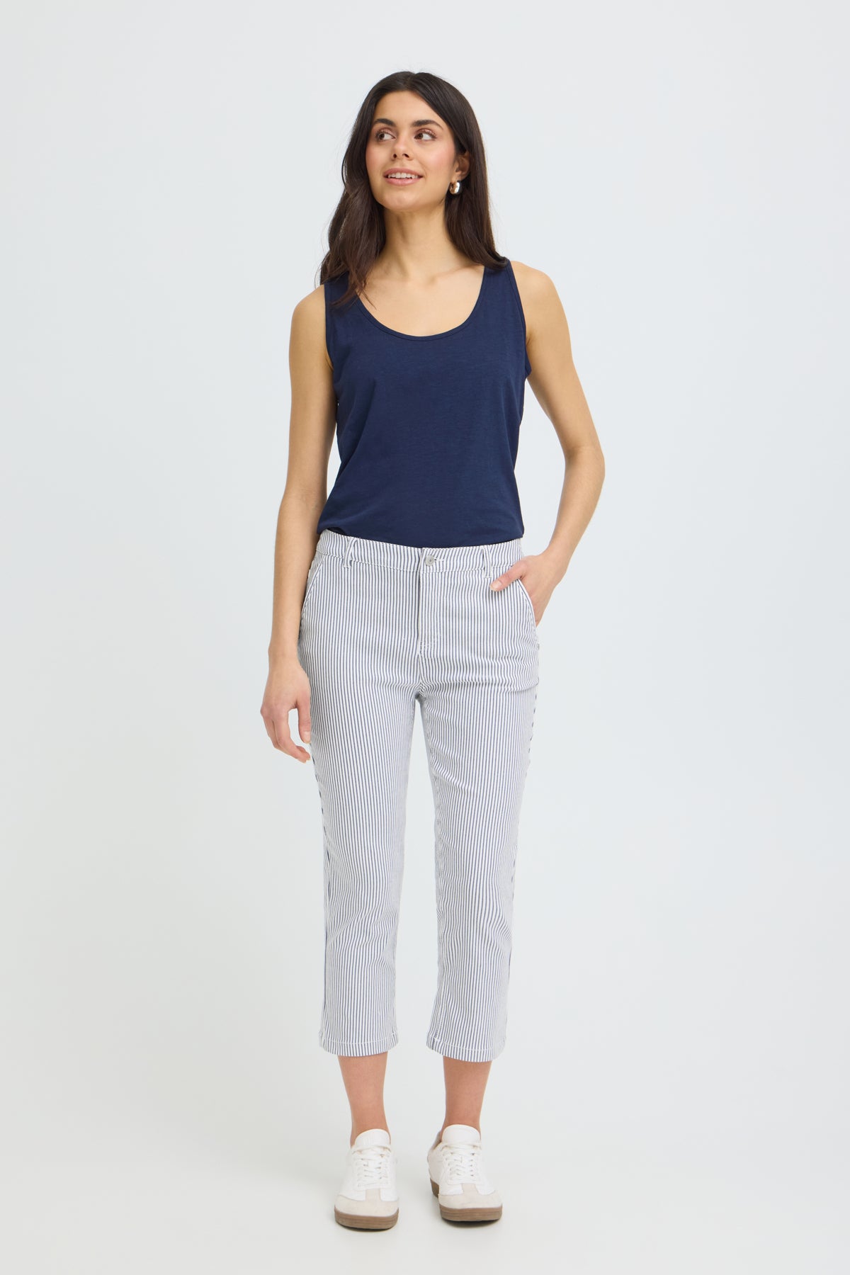 Fransa FRENA TESSA CAPRI 2, BIRCH W. NAVY BLAZER STRIPE