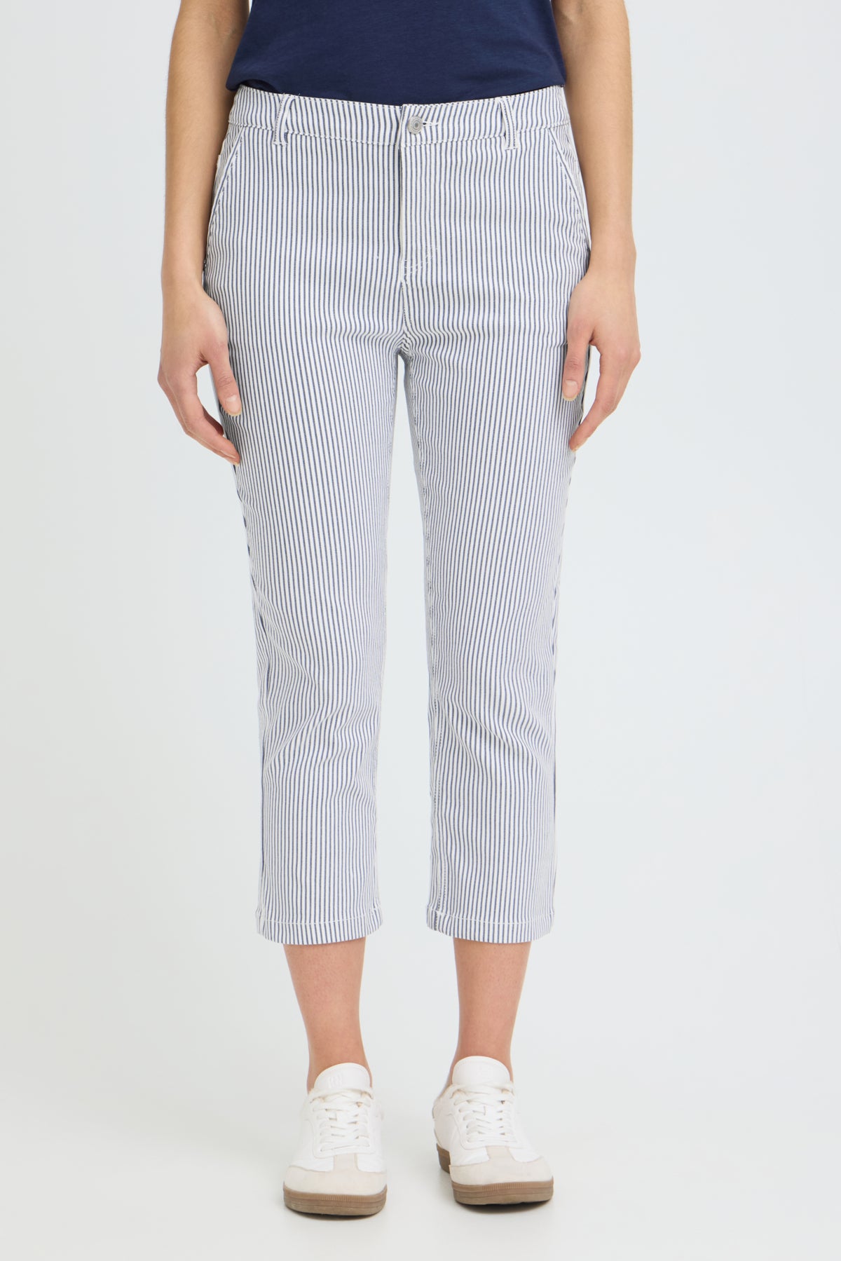 Fransa FRENA TESSA CAPRI 2, BIRCH W. NAVY BLAZER STRIPE