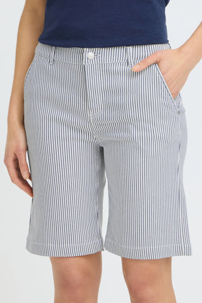 Fransa FRENA SHORTS 2, BIRCH W. NAVY STRIPE