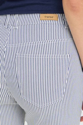 Fransa FRENA SHORTS 2, BIRCH W. NAVY STRIPE