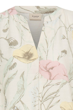 Fransa FRARIANA BLOUSE 18, PASTEL YELLOW FLORAL
