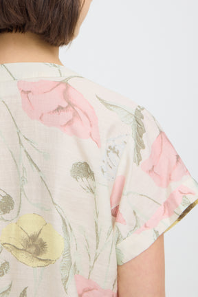 Fransa FRARIANA BLOUSE 18, PASTEL YELLOW FLORAL