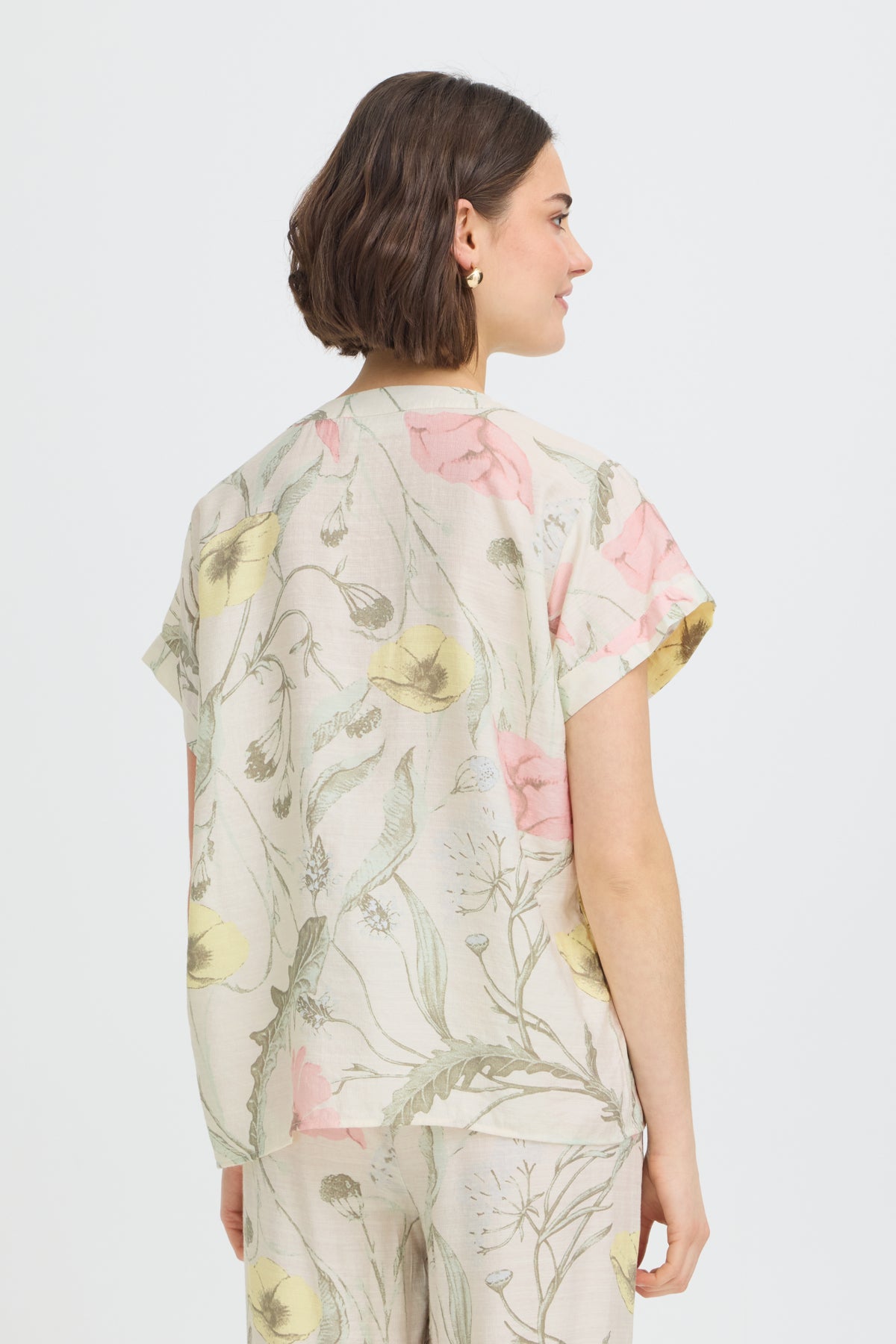 Fransa FRARIANA BLOUSE 18, PASTEL YELLOW FLORAL