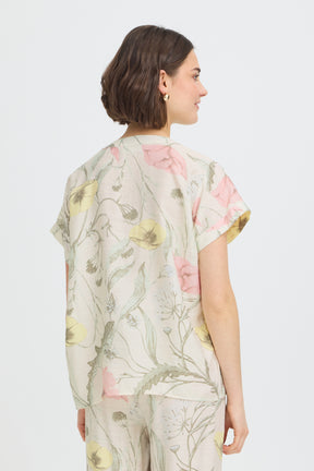Fransa FRARIANA BLOUSE 18, PASTEL YELLOW FLORAL