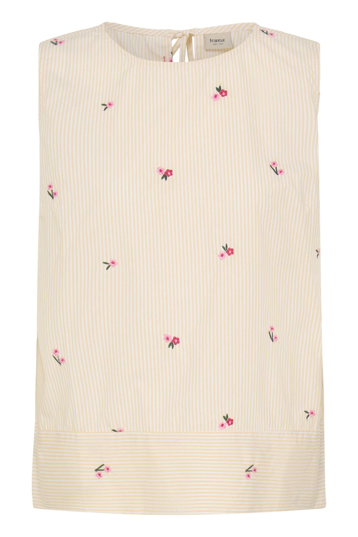 Fransa FRBERNIE TOP 1, YELLOW WHITE STRIPE FLORAL