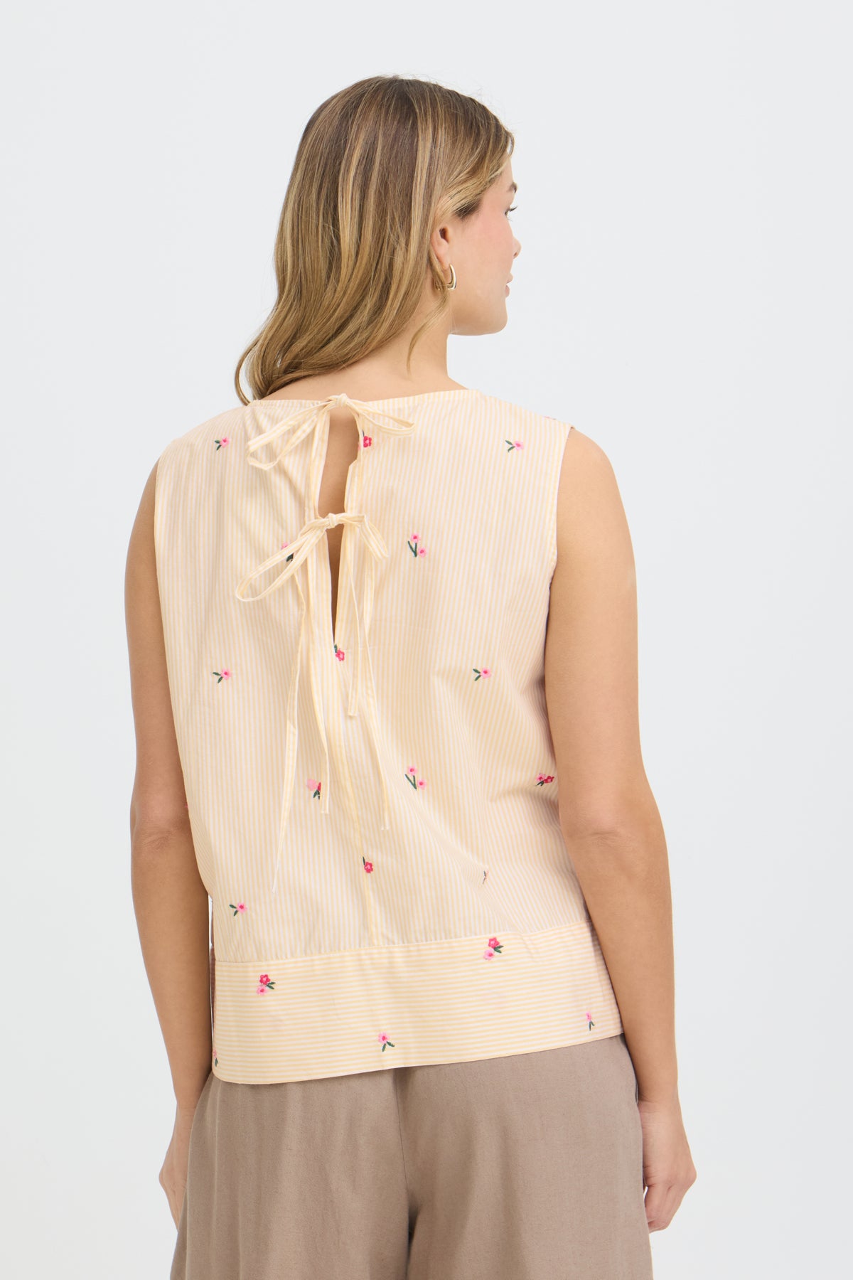 Fransa FRBERNIE TOP 1, YELLOW WHITE STRIPE FLORAL