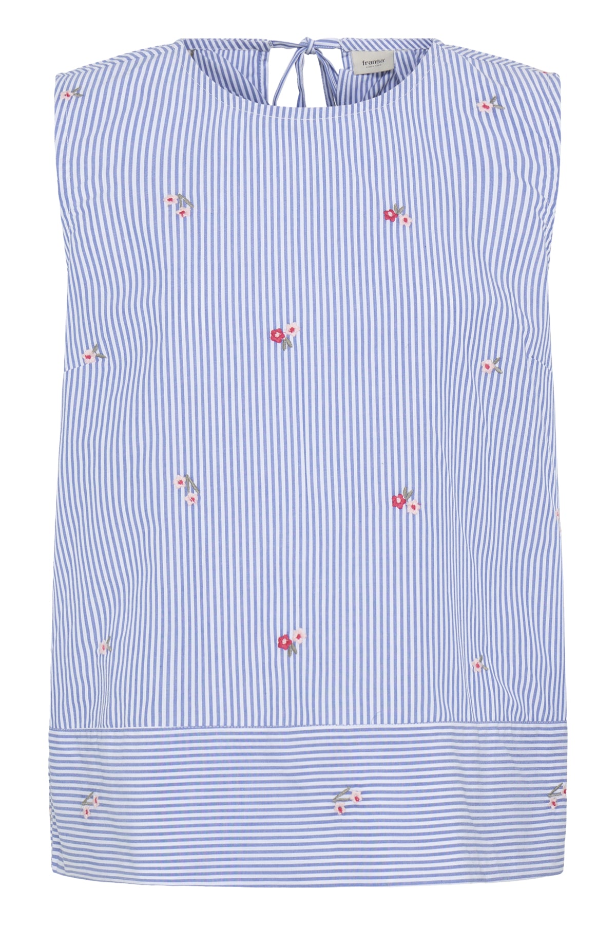Fransa FRBERNIE TOP 1, BLUE WHITE STRIPE FLORAL