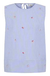 Fransa FRBERNIE TOP 1, BLUE WHITE STRIPE FLORAL
