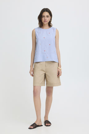 Fransa FRBERNIE TOP 1, BLUE WHITE STRIPE FLORAL
