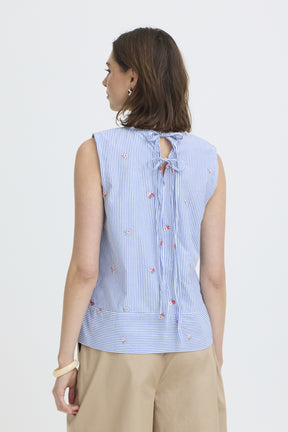 Fransa FRBERNIE TOP 1, BLUE WHITE STRIPE FLORAL