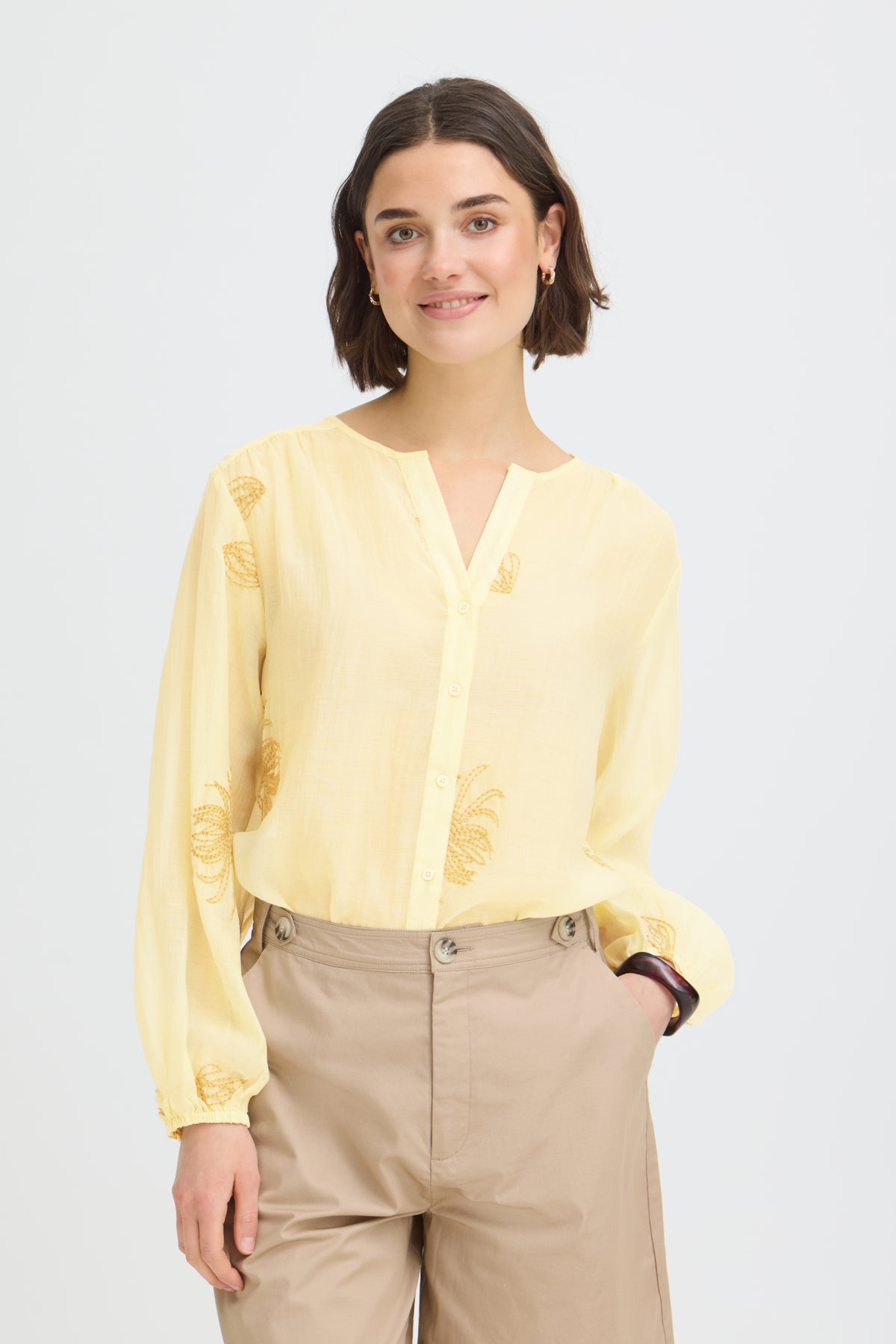 Fransa FRWINA SHIRT 1, PASTEL YELLOW
