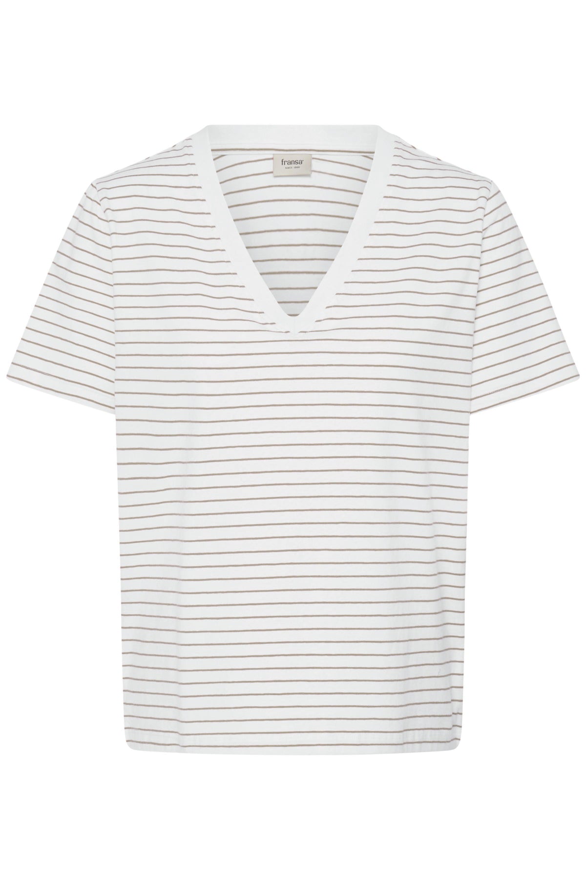 Fransa FRFEBA TEE 2, WHITE W. MOUNTAIN STRIPE