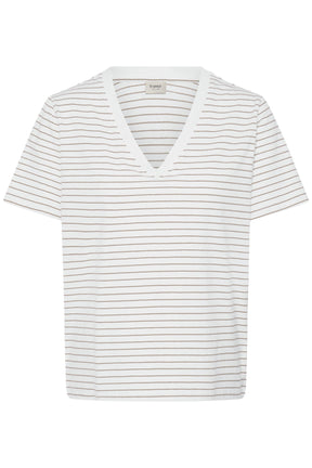 Fransa FRFEBA TEE 2, WHITE W. MOUNTAIN STRIPE