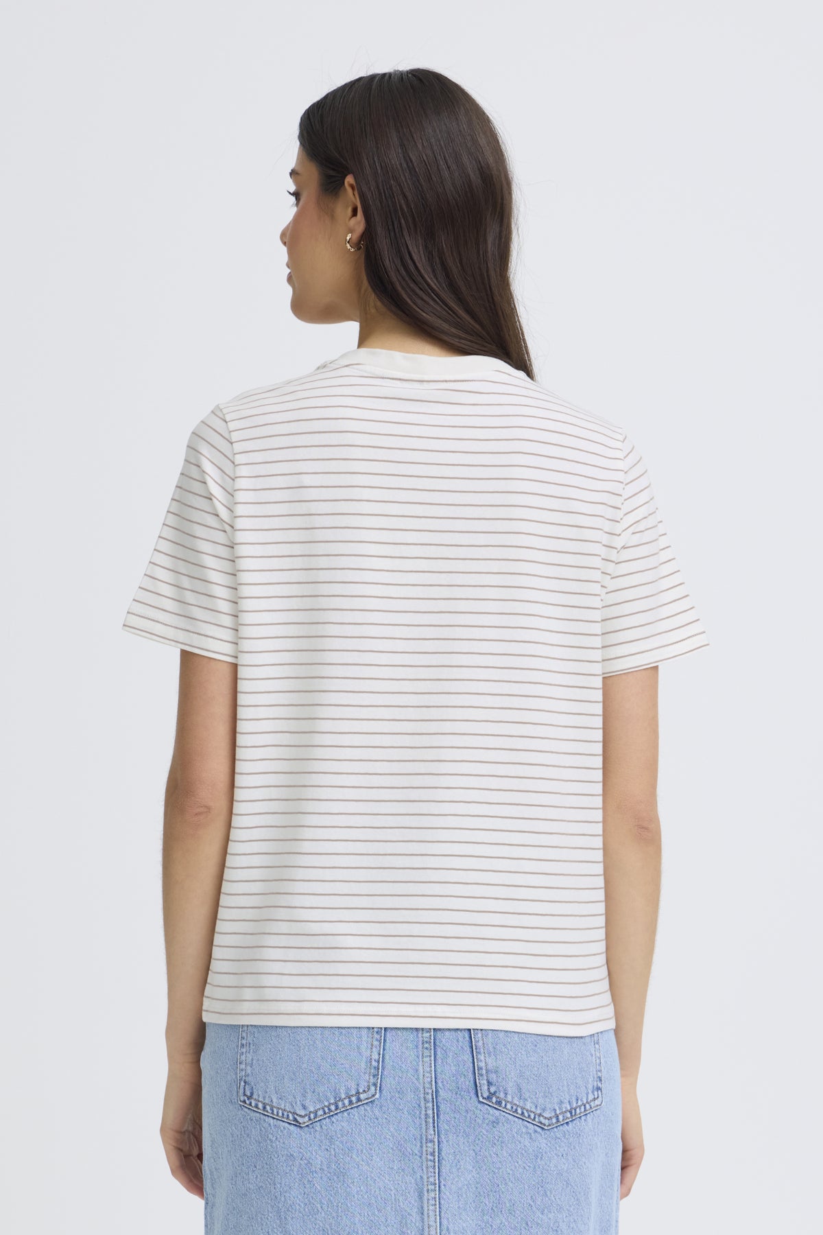 Fransa FRFEBA TEE 2, WHITE W. MOUNTAIN STRIPE