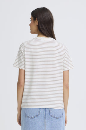 Fransa FRFEBA TEE 2, WHITE W. MOUNTAIN STRIPE