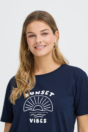 Fransa FRZELDA TEE 1,  SUNSET NAVY