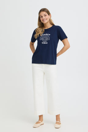 Fransa FRZELDA TEE 1,  SUNSET NAVY